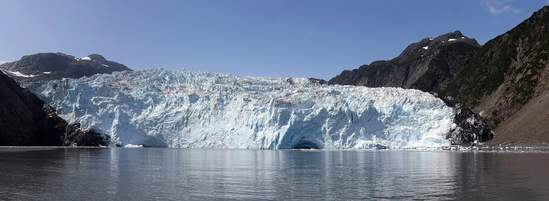 A glacier meeting the sea in Alaska